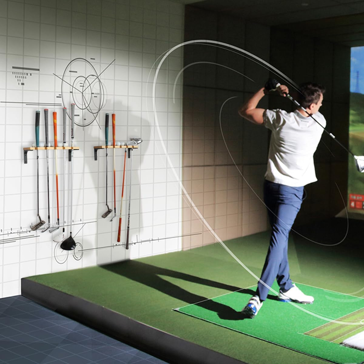 Golf Club Wall Mount, Golf Club Organize Golf Club Holder Display Golf Putter Ho